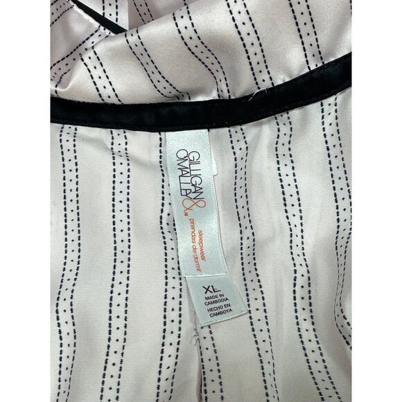 Size XL Gilligan & O'Malley Pink and Black Striped Pajama Set Pants and Top - Picture 3 of 3